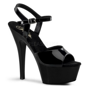 Negro Charol 15 cm KISS-209 Zapatos Tacn Aguja Plataforma