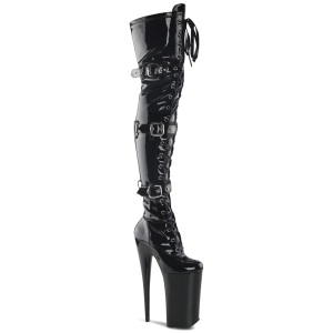 Negro Charol 25,5 cm BEYOND-3028 botas altas tacones extremos plataforma