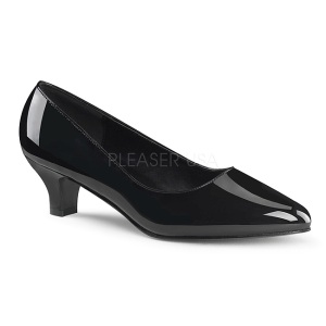 Negro Charol 5 cm FAB-420W zapatos de saln tacn bajo