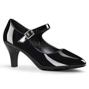 Negro Charol 8 cm DIVINE-440 Zapatos de Saln para Hombres