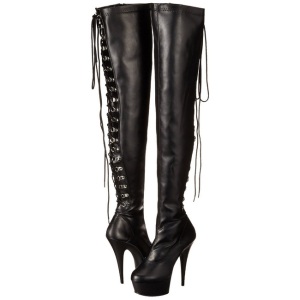 Negro Mate 15,5 cm DELIGHT-3063 Botas altas plataforma