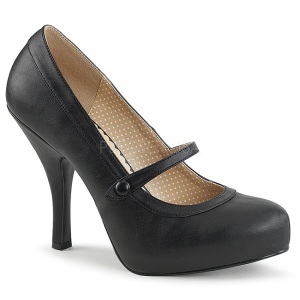 Negro Polipiel 11,5 cm PINUP-01 zapatos de saln tallas grandes