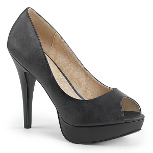 Negro Polipiel 13,5 cm CHLOE-01 zapatos de saln tallas grandes