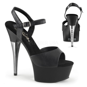 Negro Polipiel 15 cm CAPTIVA-609 Plataforma Tacones de Aguja