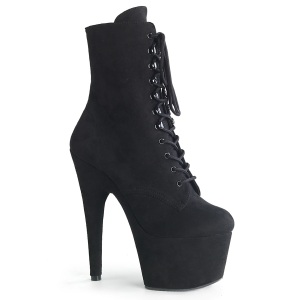 Negro Polipiel 18 cm ADORE-1020FS botines con cordones