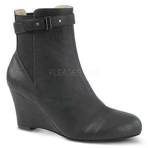 Negro Polipiel 7,5 cm KIMBERLY-102 botines tallas grandes