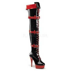 Negro Rojo 15,5 cm MEDIC-3028 Botas Altas Plataforma