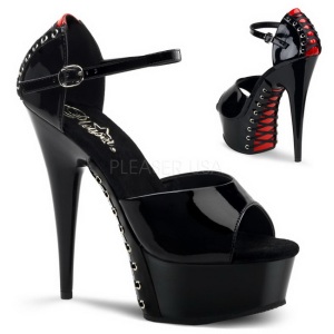 Negro Rojo 15 cm DELIGHT-660FH Corse Zapatos Tacn Aguja