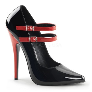 Negro Rojo 15 cm DOMINA-442 Zapatos de tacn altos mujer