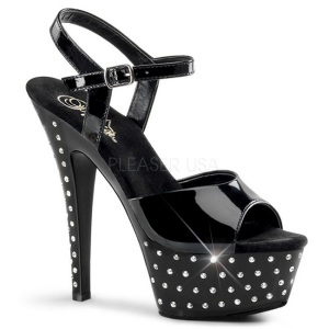 Negro Strass 15 cm STARDUST-609 Zapatos de tacn altos mujer