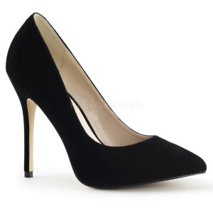 Negro Terciopelo 13 cm AMUSE-20 zapatos tacn de aguja puntiagudos