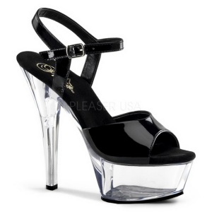 Negro Transparente 15 cm Pleaser KISS-209 Plataforma Tacones de Aguja