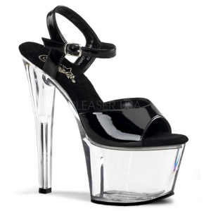 Negro Transparente 18 cm Pleaser SKY-309 Plataforma Tacones de Aguja