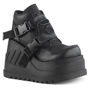 Negro Vegan 12 cm STOMP-15 lolita botines cua alta plataforma