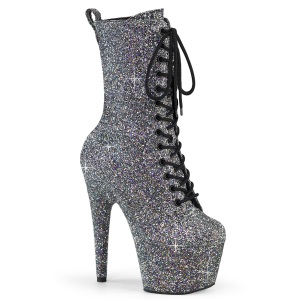 Negro glitter 18 cm ADORE-1040GR plataforma botines tacn alto mujer