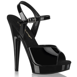 Negro sandalias fabulicious con plataforma 15 cm SULTRY-609