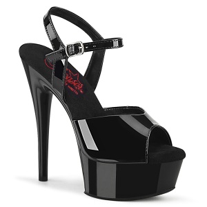 Negro sandalias pleaser con plataforma 15 cm EXCITE-609