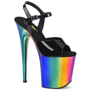 Negro sandalias pleaser con plataforma 20 cm FLAMINGO-809RC