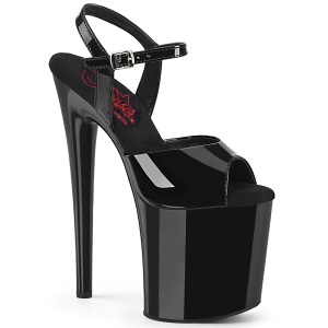 Negro sandalias pleaser con plataforma 20 cm NAUGHTY-809