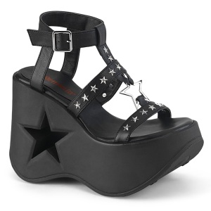 Negros 13 cm DemoniaCult DYNAMITE-12 emo zapatos sandalias con cua alta