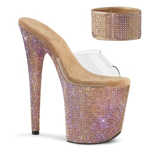 Oro strass 20 cm BEJEWELED-812RS tacn alto con correa al tobillo