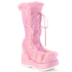 Piel sinttica 7 cm CUBBY-311 lolita botas mujer con plataforma en rosa