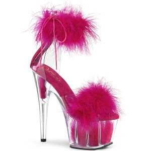 Pink 18 cm ADORE-724F sandalias de tacn con plumas pole dance