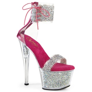 Pink 18 cm SKY-327RSI tacn alto con correa al tobillo strass