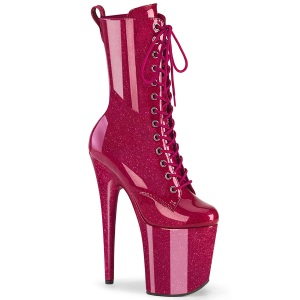 Pink glitter 20 cm plataforma botines tacn alto mujer