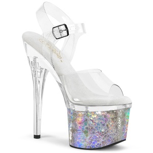 Plata 18 cm ESTEEM-708CK Zapatos plataforma con tacones glitter