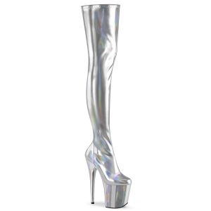 Plata 20 cm FLAMINGO-3000HWR Holograma botas altas overknee plataforma