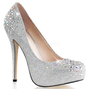 Plata Piedras Strass 13 cm DESTINY-06R Plataforma Zapato Saln