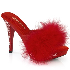 Polipiel 11,5 cm ELEGANT-401F pantuflas tacn alto fabulicious tacn alto plumas rojo