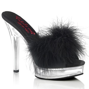 Polipiel 13,5 cm MAJESTY-501F-8 pantuflas tacn alto fabulicious tacn alto plumas negros