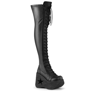 Polipiel 13 cm DYNAMITE-300-2 Botas hasta la rodilla cua alta negro