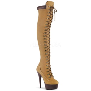 Polipiel 15 cm DELIGHT-3000TL botas por encima de la rodilla con cordones