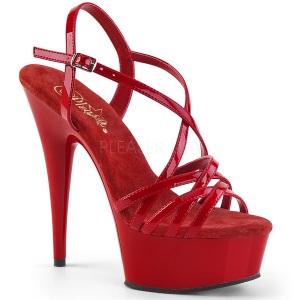 Rojo 15 cm Pleaser DELIGHT-613 Sandalias de tacn