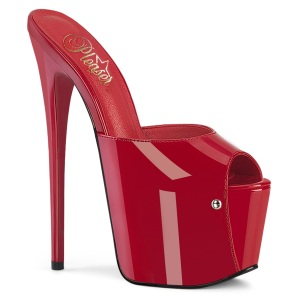 Rojo 18 cm JUBILANT-01 plataforma mules de tacn alto mujer