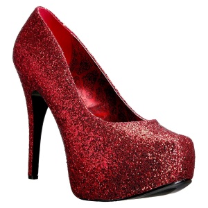 Rojo Brillo 14,5 cm Burlesque TEEZE-06GW zapatos de saln pies anchos hombre