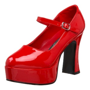 Rojo Charol 11 cm MARYJANE-50 Mary Jane Plataforma Zapatos de Saln