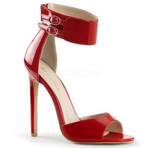 Rojo Charol 13 cm SEXY-19 Sandalias Altos de Noche con Tacn