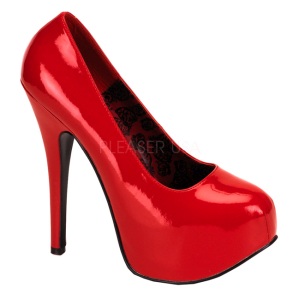 Rojo Charol 14,5 cm Burlesque BORDELLO TEEZE-06 Plataforma Zapatos de Saln