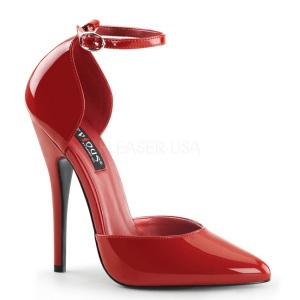 Rojo Charol 15 cm DOMINA-402 zapatos de saln tacn bajo