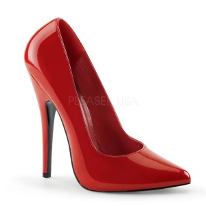 Rojo Charol 15 cm DOMINA-420 zapatos puntiagudos con tacn de aguja