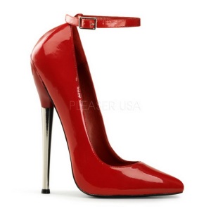 Rojo Charol 16 cm DAGGER-12 Stiletto Zapatos Tacn de Aguja