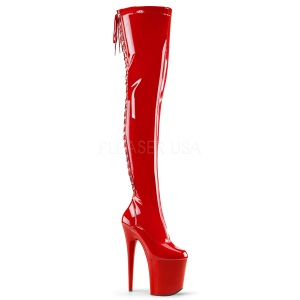 Rojo Charol 20 cm FLAMINGO-3063 Botas de mujer hasta la rodilla