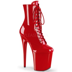 Rojo Lacado 20 cm FLAMINGO-1020 Plataforma botines altos mujer