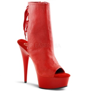 Rojo Mate 15 cm DELIGHT-1018 Plataforma Botines Altos