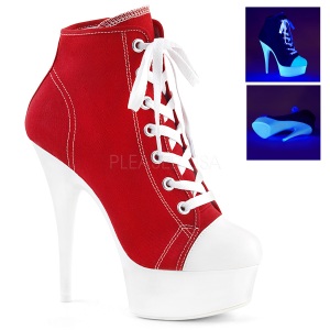 Rojo Neon 15 cm DELIGHT-600SK-02 Zapatos de lona con tacn