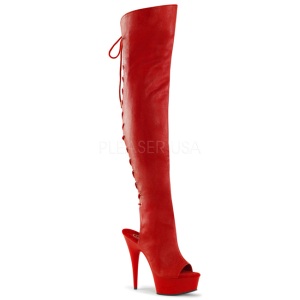 Rojo Polipiel 15 cm DELIGHT-3019 Botas Altas Plataforma